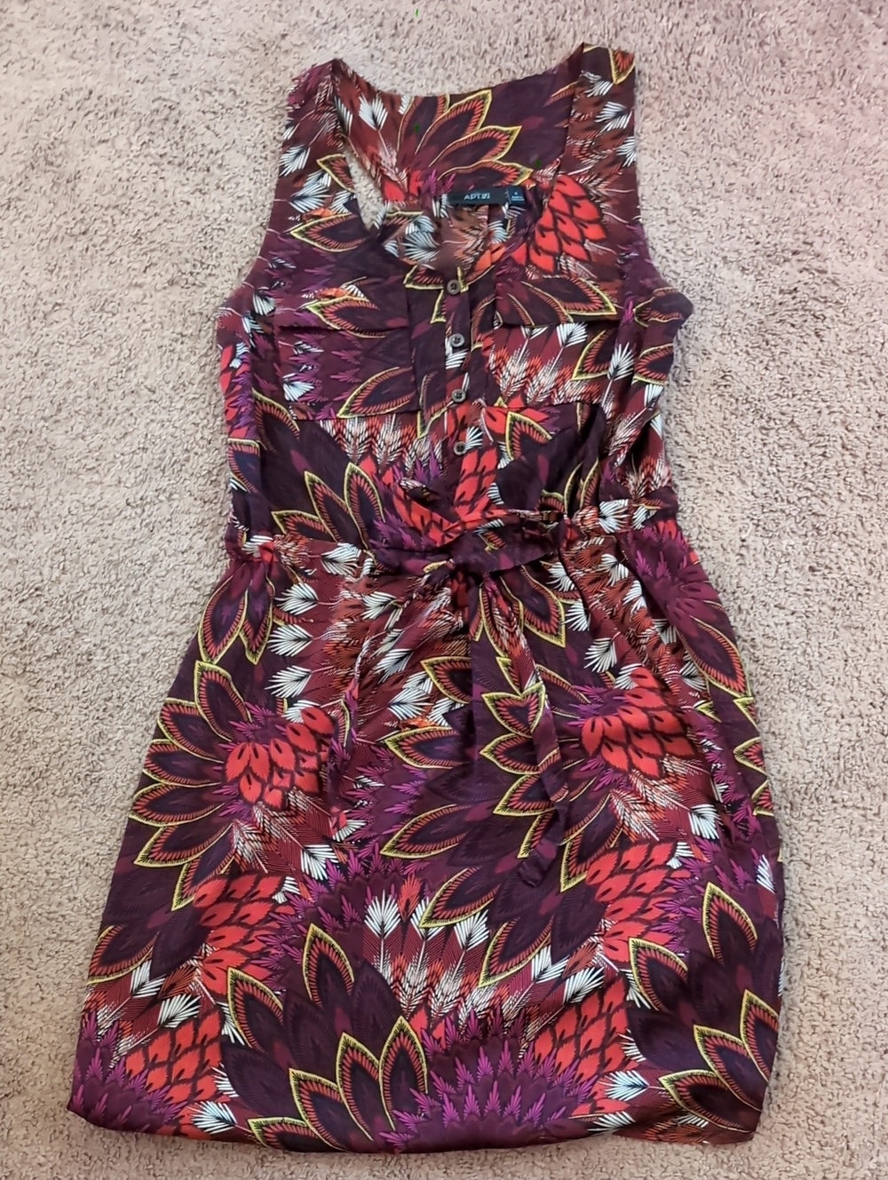 Apt. 9 Sleeveless Floral Midi Dress in Plum and Red